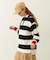 CONTRAST RIB STRIPED HOODED TOP