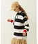 CONTRAST RIB STRIPED HOODED TOP