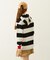CONTRAST RIB STRIPED HOODED TOP