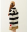 CONTRAST RIB STRIPED HOODED TOP