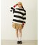 CONTRAST RIB STRIPED HOODED TOP