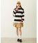 CONTRAST RIB STRIPED HOODED TOP