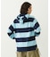 CONTRAST RIB STRIPED HOODED TOP