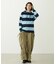 CONTRAST RIB STRIPED HOODED TOP