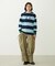 CONTRAST RIB STRIPED HOODED TOP