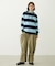 CONTRAST RIB STRIPED HOODED TOP