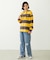 CONTRAST RIB STRIPED HOODED TOP