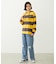 CONTRAST RIB STRIPED HOODED TOP