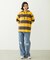 CONTRAST RIB STRIPED HOODED TOP