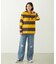 CONTRAST RIB STRIPED HOODED TOP