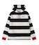 CONTRAST RIB STRIPED HOODED TOP