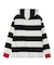CONTRAST RIB STRIPED HOODED TOP