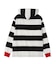 CONTRAST RIB STRIPED HOODED TOP