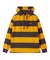 CONTRAST RIB STRIPED HOODED TOP