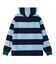 CONTRAST RIB STRIPED HOODED TOP