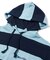 CONTRAST RIB STRIPED HOODED TOP
