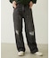 DOUBLE KNEE DISTRESSED DENIM PANTS