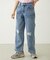 DOUBLE KNEE DISTRESSED DENIM PANTS