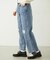 DOUBLE KNEE DISTRESSED DENIM PANTS