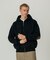 ELBOW PATCH ZIP OPEN SWEATSHIRT