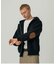 ELBOW PATCH ZIP OPEN SWEATSHIRT