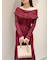 【WEB限定サイズあり】オフショルボタンニットワンピース