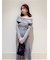 【WEB限定サイズあり】オフショルボタンニットワンピース