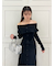 【WEB限定サイズあり】オフショルボタンニットワンピース
