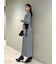 レースアップバイカラーニットワンピース