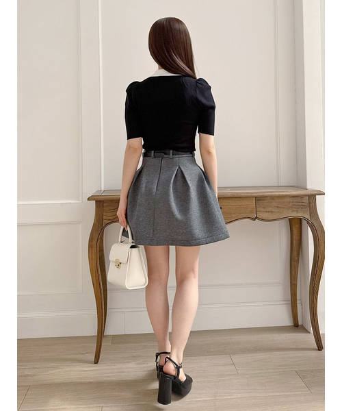 SNIDEL ラッフル刺繍ニットプルオーバー SNIDEL ラッフル刺繍ニット