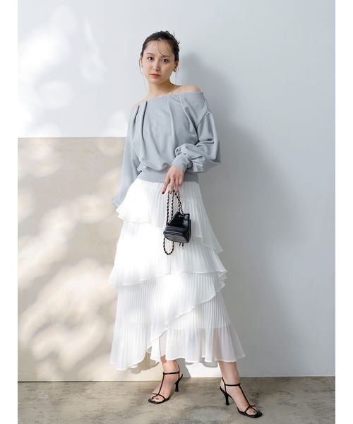 Sustainableプリーツティアードスカート｜スナイデルの通販