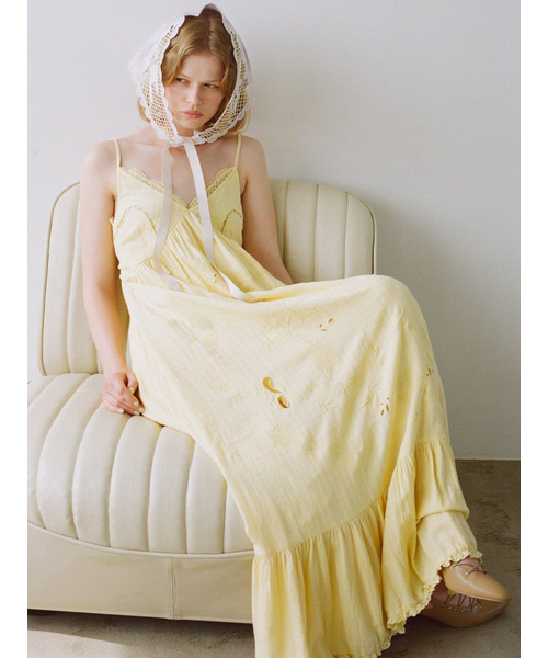 フラワーエンブロイダリーマキシワンピース｜スナイデルの通販