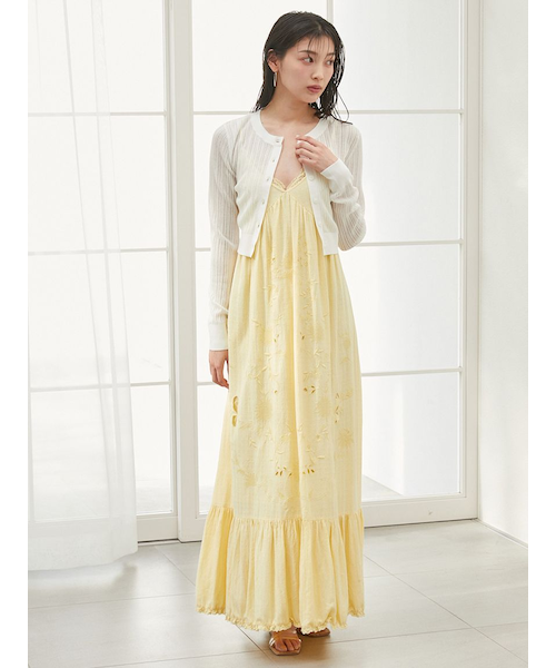 フラワーエンブロイダリーマキシワンピース｜スナイデルの通販｜&mall