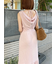 【WEB限定カラーあり】ドレープネックカットワンピース