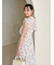 Sustainableヘアラインフラワープリントワンピース