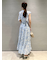 Sustainableヘアラインフラワープリントワンピース