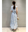Sustainableヘアラインフラワープリントワンピース