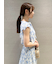 Sustainableヘアラインフラワープリントワンピース