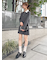 衿つきプリーツカットミニワンピース