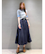 ベルト付きプリーツロングスカート