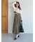 ベルト付きプリーツロングスカート