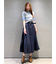 ベルト付きプリーツロングスカート