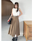 ベルト付きプリーツロングスカート