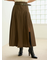ベルト付きプリーツロングスカート