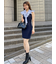 Sustainableフリルカラードッキングミニワンピース