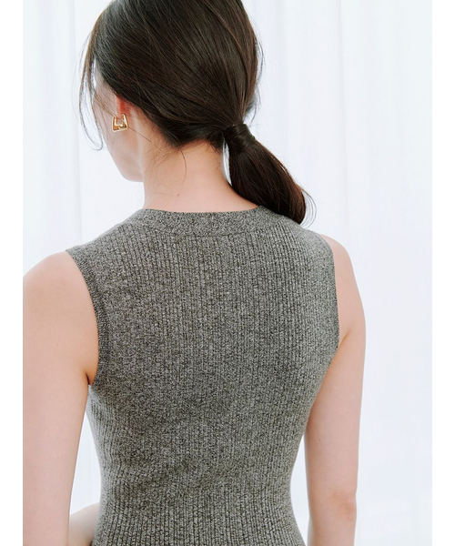 ノースリーブフロントボタンニットワンピース｜スナイデルの通販