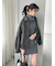 タートルネックミニニットワンピース