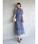 シアーショルダーレースドレス