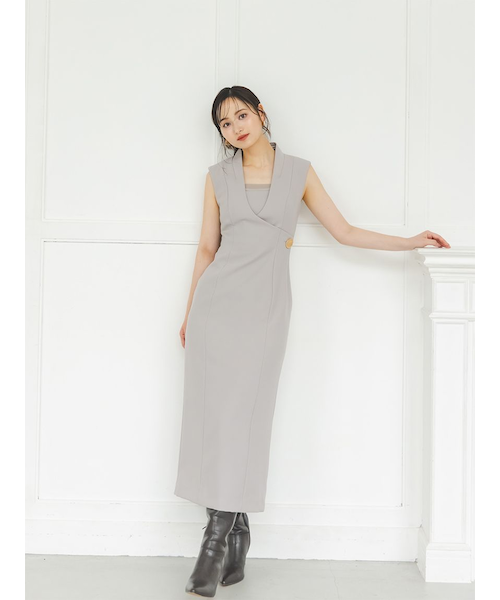 新作新品タグ付き　スナイデル♡ レイヤードライクジレワンピース レイヤードライクジレワンピース(マキシ・ロングワンピース