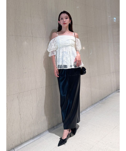 バリエオフショルレースチュニック｜スナイデルの通販｜&mall（アンド